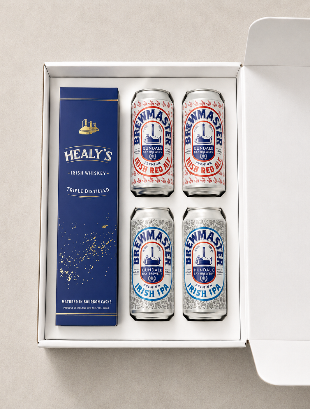 Whiskey Gift Box with Healy’s Irish Whiskey and Brewmaster Beer