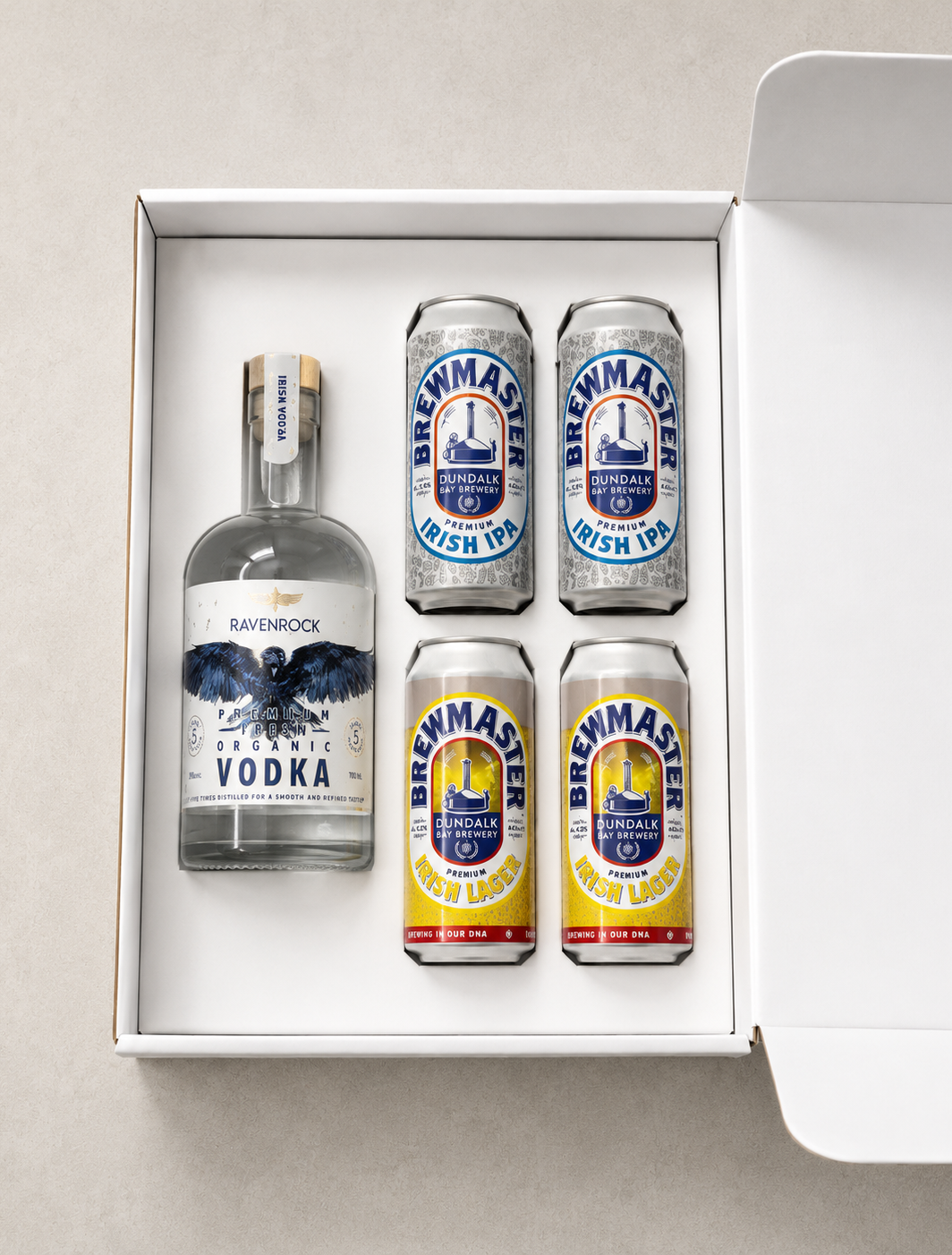 Vodka Gift Box with Ravenrock Irish Vodka and Brewmaster Beer