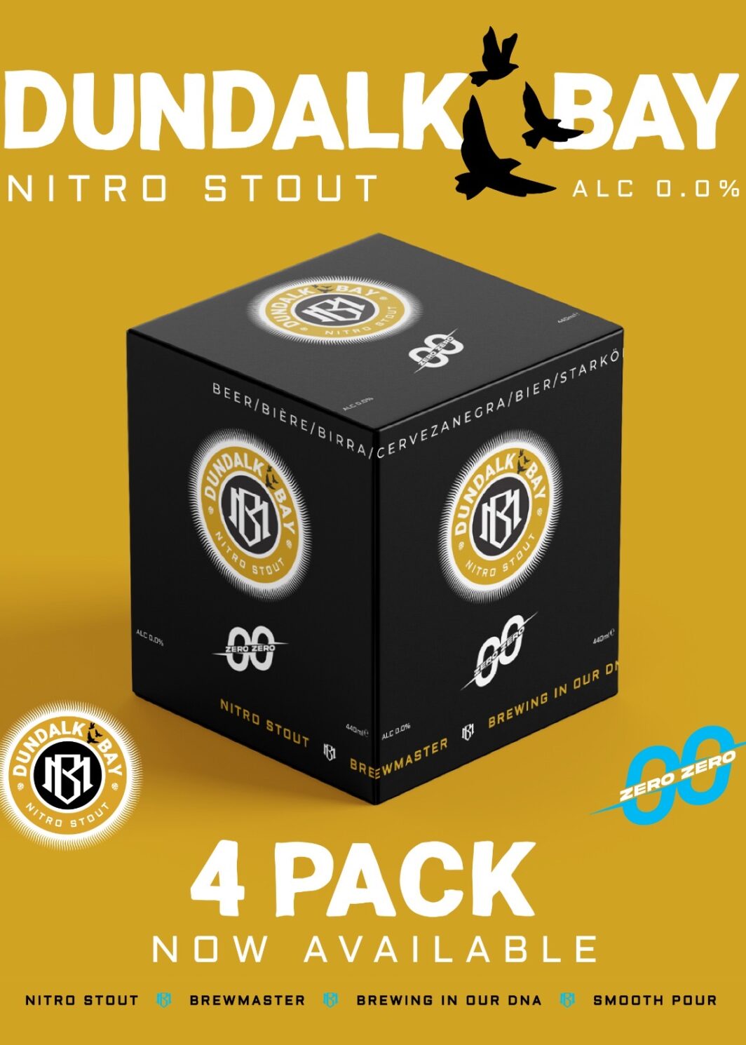 BREWMASTER NITRO STOUT 0.0% 4 X 440ML (4PK)